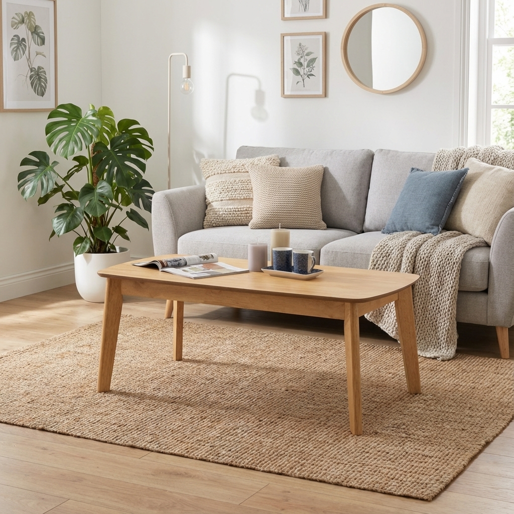 133061 AIMON MAIN HIACE Solid Wood Coffee Table-Natural - Image 1