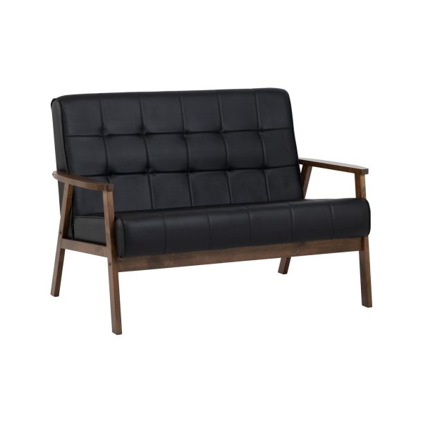 HIACE 2 Seater PU Sofa-Black