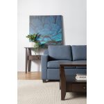 BALENO 2 Seater Fabric Sofa-Blue - Image 7