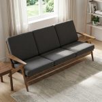 ASTON Solid Wood 3 Seater Sofa-Cocoa - Image 2