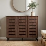 IRAN 3 Door Shoe Cabinet-Walnut