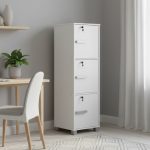 NAOMI 3 Door Storage Box With Lock-White - Image 2