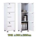 NAOMI 3 Door Storage Box With Lock-White - Image 8