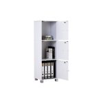 NAOMI 3 Door Storage Box With Lock-White - Image 6