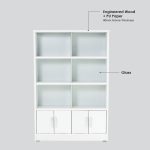 HAVIR 6 Compartments File Cabinet With Glass Door-White - Image 4