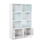 HAVIR 6 Compartments File Cabinet With Glass Door-White - Image 7