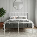 DOMEE Queen Size Metal Bed Frame-White