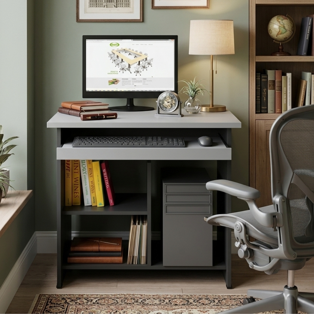 GC1000 GASTAN-1 GASTAN Full Melamine 75cm Compact Computer Table-3 Colors - Image 1