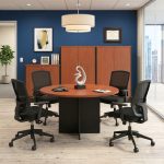GR90 D90cm Melamine Round Conference Table-3 Colors - Image 2