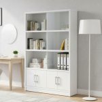 HAVIR 6 Compartments File Cabinet With Glass Door-White - Image 2