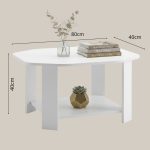 [CLEARANCE] MAYSON 80x45CM Coffee Table-White - Image 3