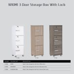NAOMI 3 Door Storage Box With Lock-White - Image 14