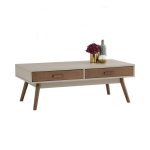 BAILEY 120cm 2 Drawers Coffee Table-Taupe Grey - Image 2