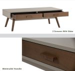 BAILEY 120cm 2 Drawers Coffee Table-Taupe Grey - Image 4