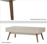 BAILEY 120cm 2 Drawers Coffee Table-Taupe Grey - Image 3