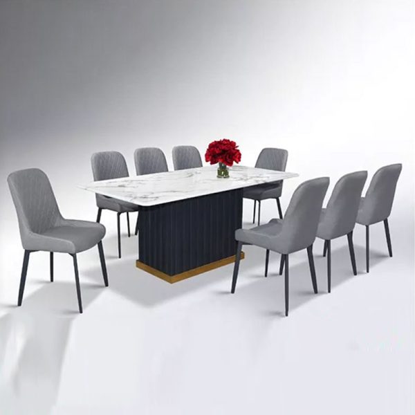 WLS 8 Seater Artificial Marble Top Dining Set