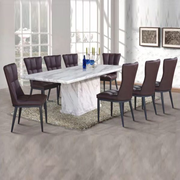 WLS 8 Seater Artificial Marble Top Dining Set