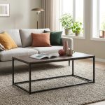 CASPER 1.2M Metal Frame Coffee Table-Walnut