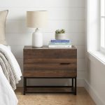 CASPER 2 Drawers Bedside Table-Walnut