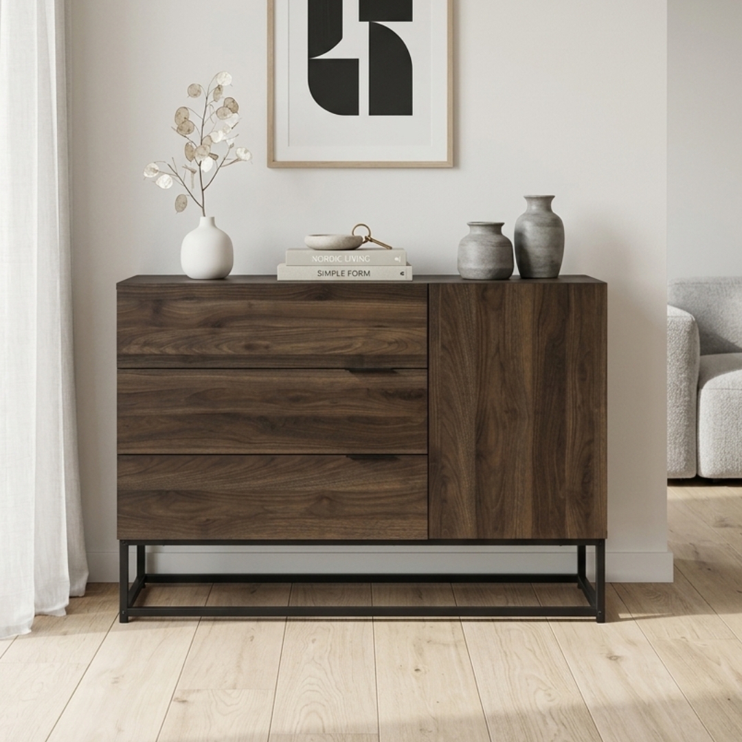 343038 CASPER CASPER 110cm Sideboard-Walnut - Image 1
