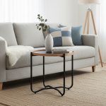 TANIX 50CM Round Metal Frame Side Table