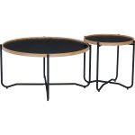 TANIX 80CM Round Metal Frame Coffee Table - Image 6