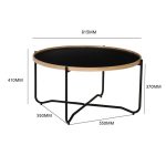 TANIX 80CM Round Metal Frame Coffee Table - Image 4