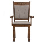 [Set of 2] TEGUS Wooden Arm Chair-Cocoa - Image 3