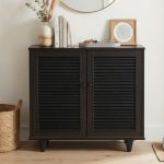 ALMO 2 Door Shoe Cabinet-Cappuccino