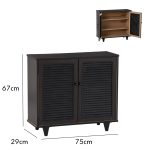 ALMO 2 Door Shoe Cabinet-Cappuccino - Image 2