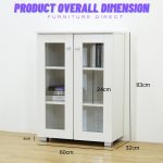 AWANA 2 Glass Door Storage Cabinet-White - Image 10