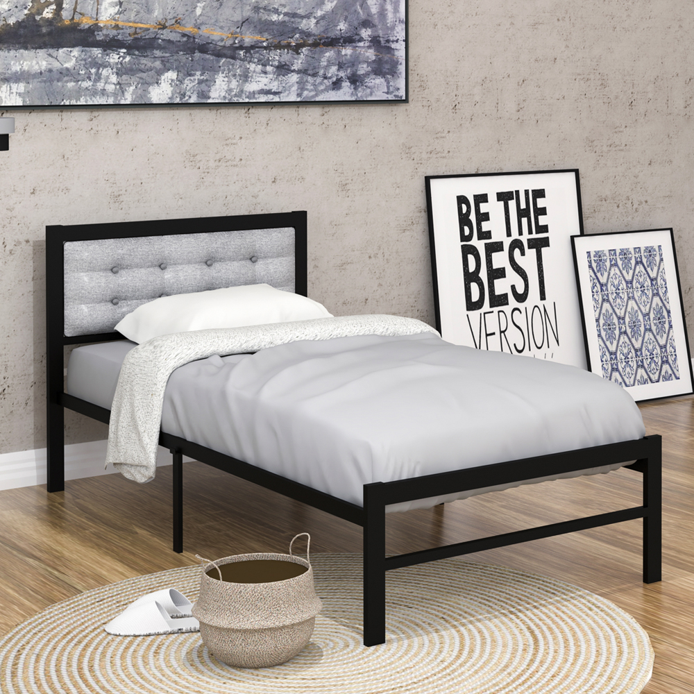 Aneeka single size metal bedBlack