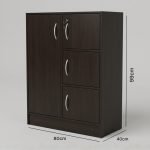 BARRY 4 Door Children Wardrobe With Key Lock-Wenge - Image 3