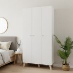 CHELSEA 3 Door Wardrobe-Oak+White - Image 3