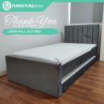 LEWIS Super Single Size Pull Out Bed Frame-Grey - Image 4