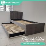 LEWIS Super Single Size Pull Out Bed Frame-Grey - Image 5