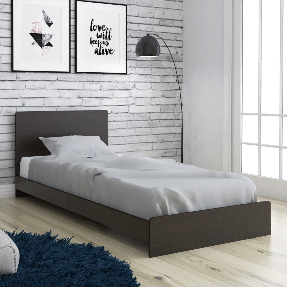 CLEARANCE CALISTA Single Size Bed Frame Wenge FurnitureDirect