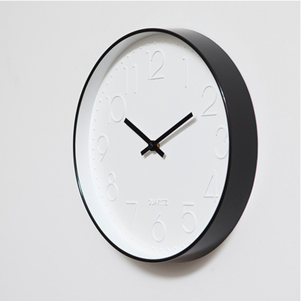 2876 Muji Style 30cm wall clock Black FurnitureDirect .my