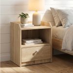 HUGO 1 Drawer Bedside Table-Oak