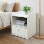 HUGO 1 Drawer Bedside Table-White - Image 2
