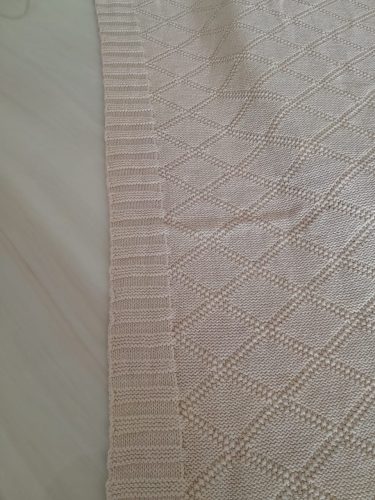 Scandinavian 100% cotton ribbed knitting 120 x 180cm Blanket Throw- Beige photo review