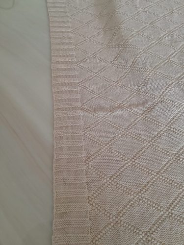 Click to view full screen Scandinavian 100% cotton ribbed knitting 120 x 180cm Blanket Throw- Beige photo review