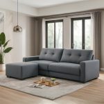 TASMIA 4 Seater Sofa Set With Stool-Grey