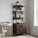 NORMAD Metal Frame Cabinet Bookshelf-Dark Wenge - Image 2