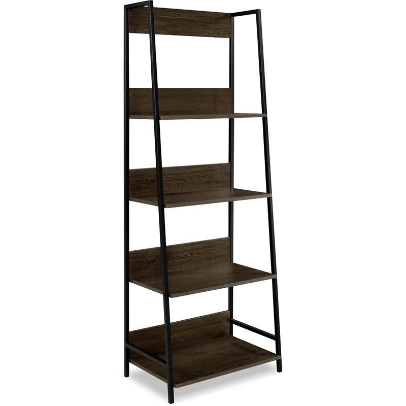 Normad 4 Tier Ladder Book Shelf Dark, 40 X 20 Bookcase