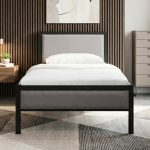 RAVINDER Single Size Metal Bed-Black - Image 2