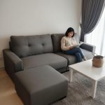 TASMIA 4 Seater Sofa Set With Stool-Grey - Image 2