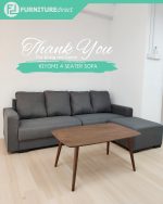 KIYOMI 4 Seater L Shaped Sofa-Grey - Image 8