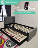 LEWIS Super Single Size Pull Out Bed Frame-Grey - Image 3