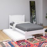 THOMAS Solid Wood Single Size Bed Frame With Pull Out-White - Image 5